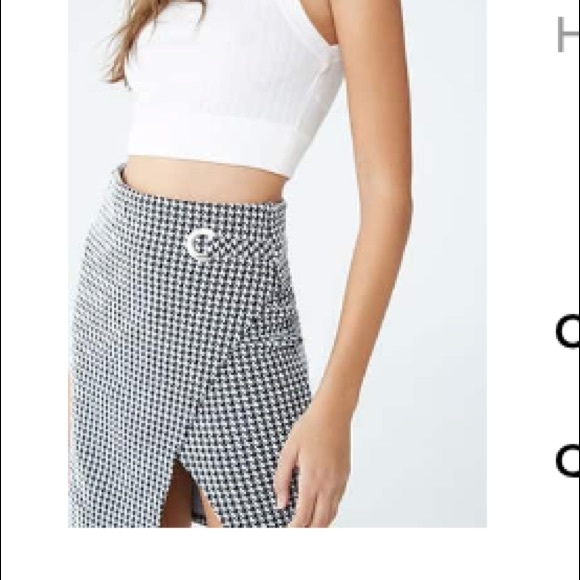Forever 21 Houndstooth Tulip Skirt - Picture 1 of 4
